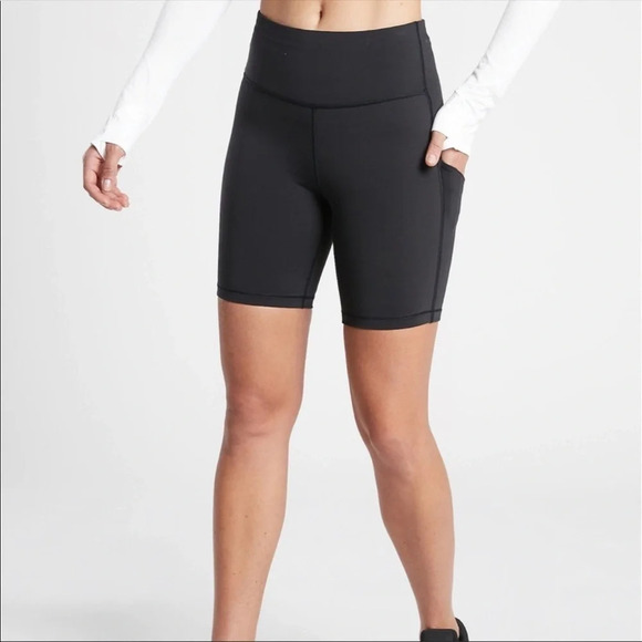 Athleta Black High Rise Ultimate Stash Pocket 7" Short Size XS - Picture 4 of 12